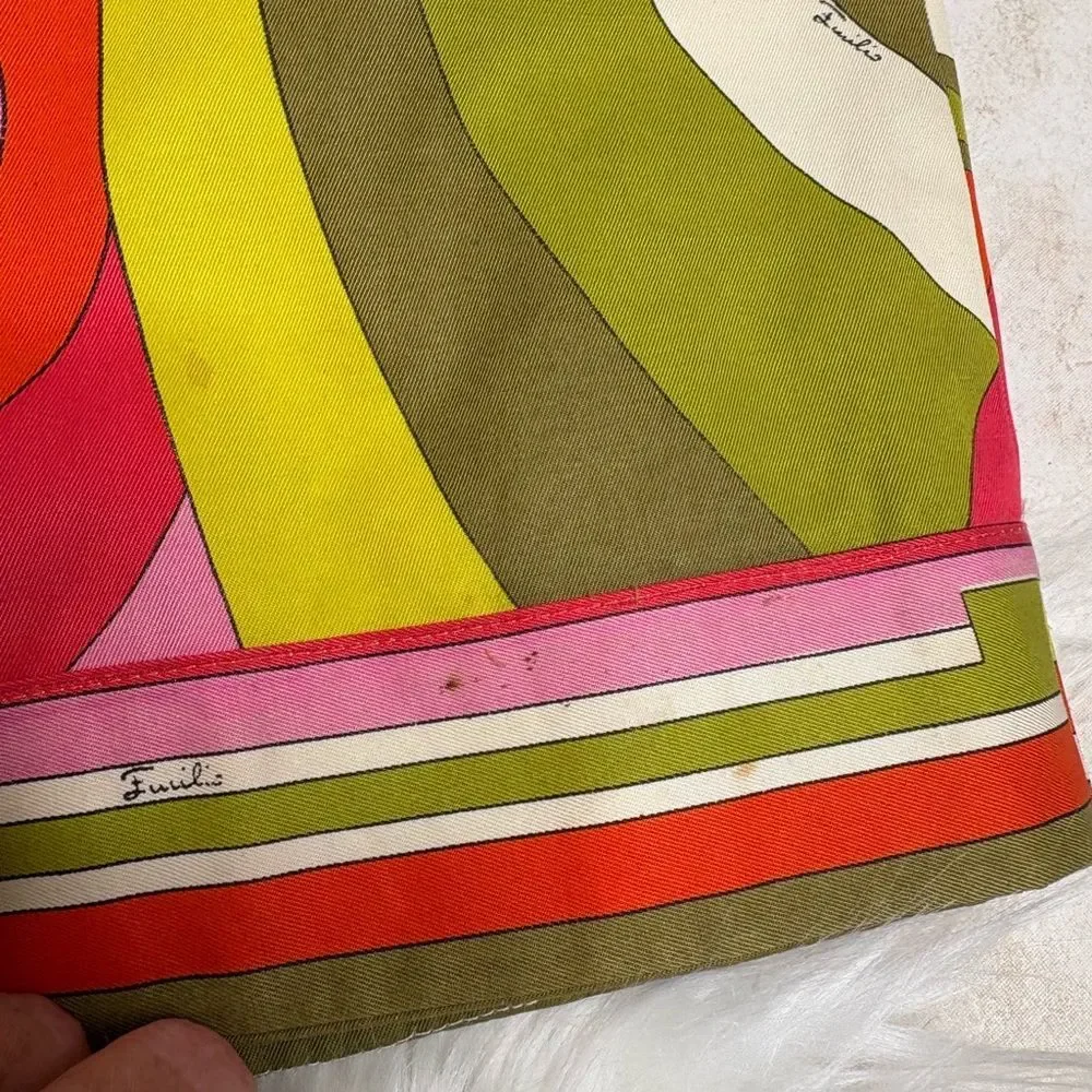 Emilio Pucci Vintage 60’s Saks Fifth Avenue Vibrant Abstract Pencil Skirt 8 RARE